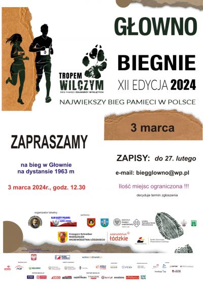 plakat imprezy "Tropem Wilczym. Bieg Pamięci Żołnierzy Wyklętych"